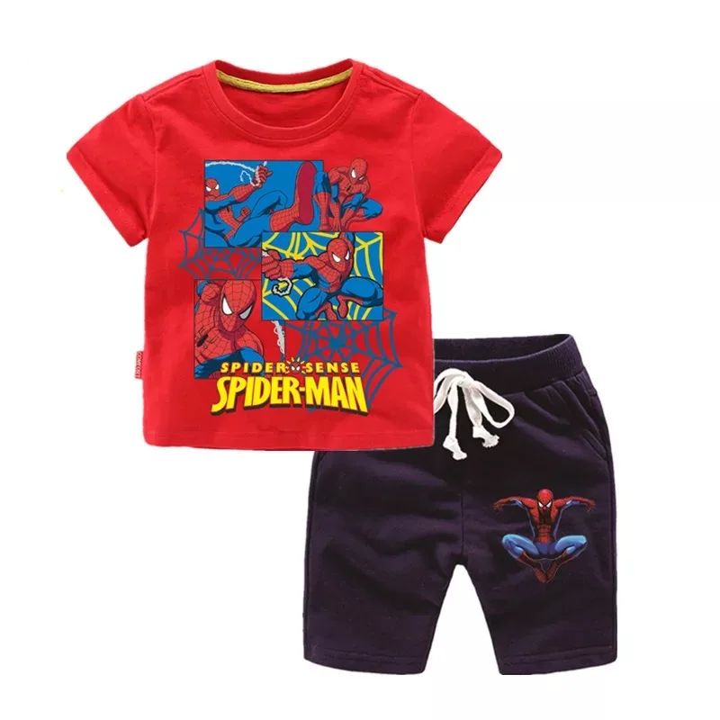 Детские комплекты одежды Марвел Мститель Человек-паук Детская футболка + шорты