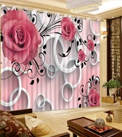 3d curtain print 3d blackout curtains for living bedding room drapes cotinas pink rose circle 3d curtains window