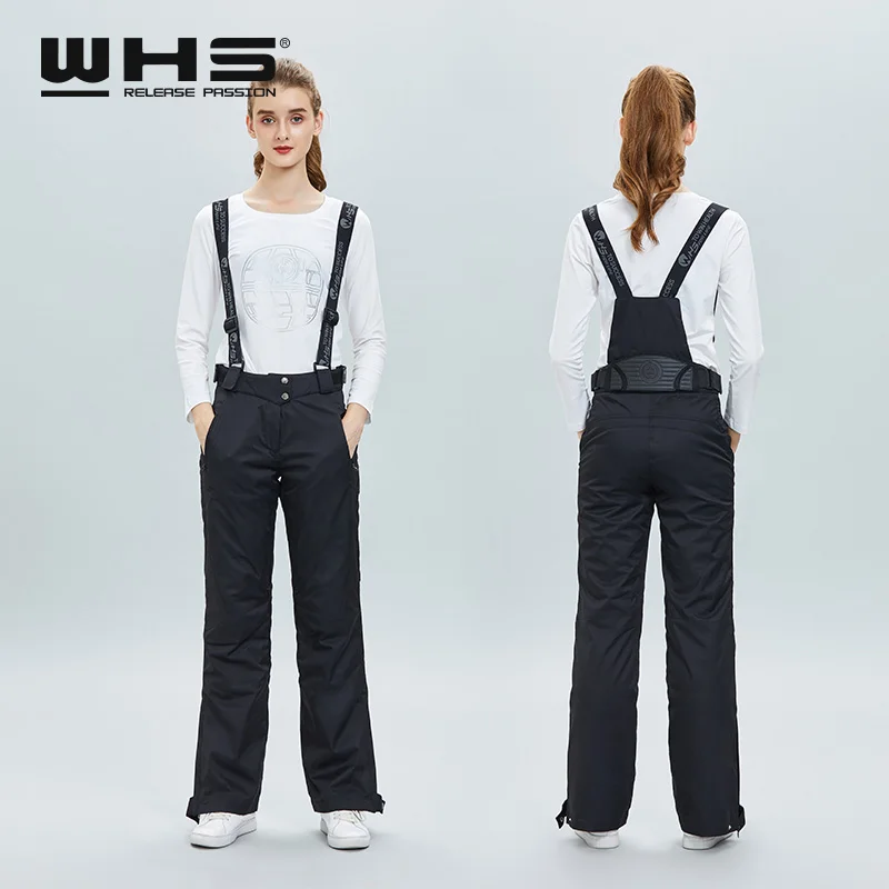 

WHS Women's Ski Trousers Female Outdoor Thermal Cotton Winter Snow Waterproof Windproof and breathable Sports Hot