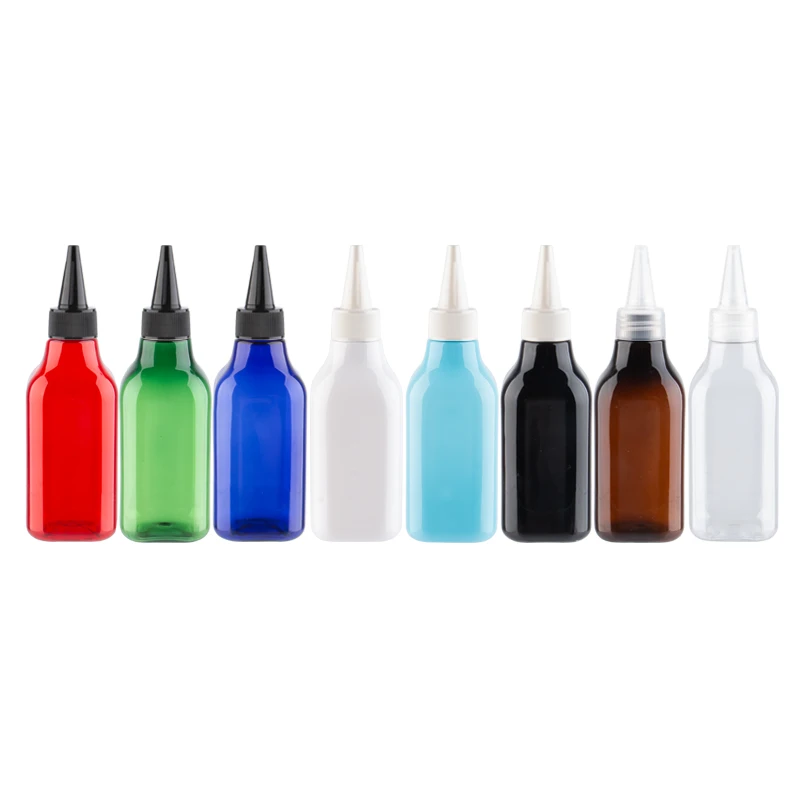 Jooray 200 мл заостренный рот пластиковые контейнеры для косметики E-Liquid квадратная пластиковая бутылка с белой прозрачной черной крышкой 200cc емкость 30 шт