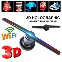 3d wifi hologram projector lamp fan commercial display advertising logo lighting 3d naked eye led fan light support custom logo