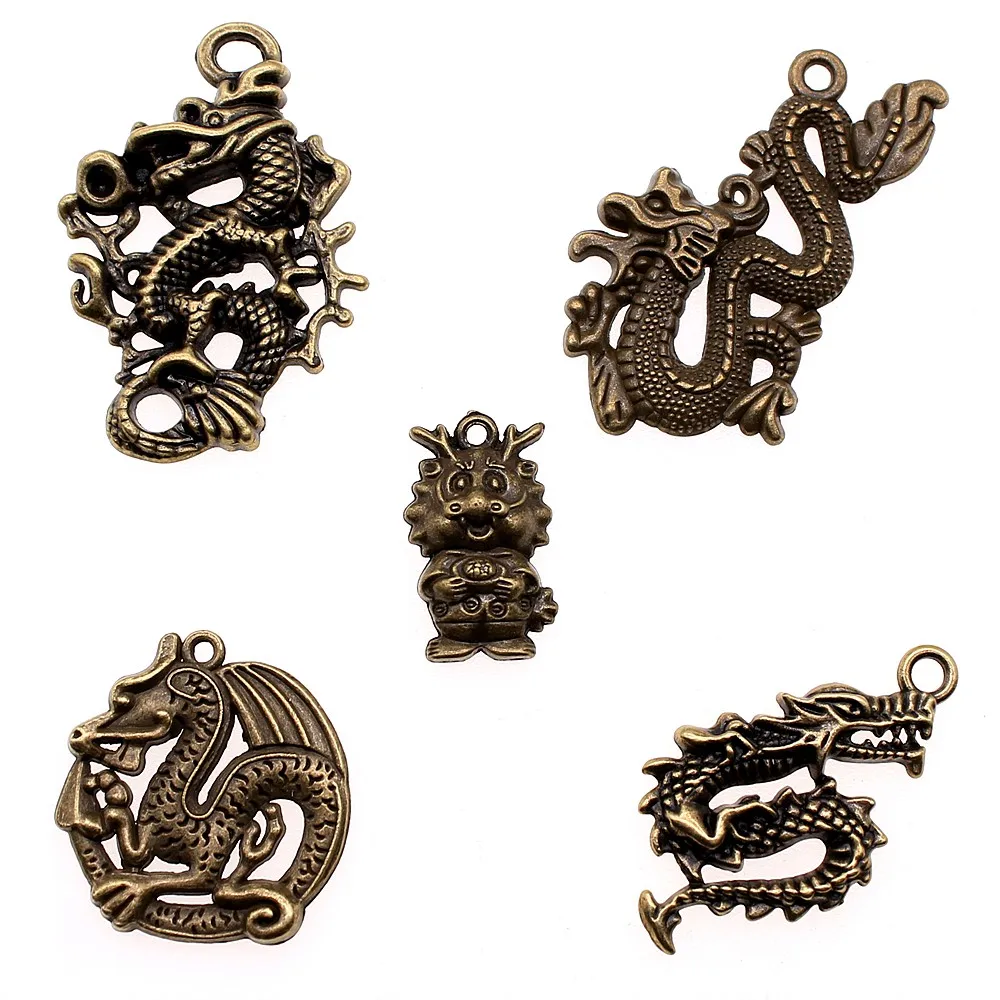 5 шт. Подвески с китайским драконом ювелирные изделия сделай сам фурнитура