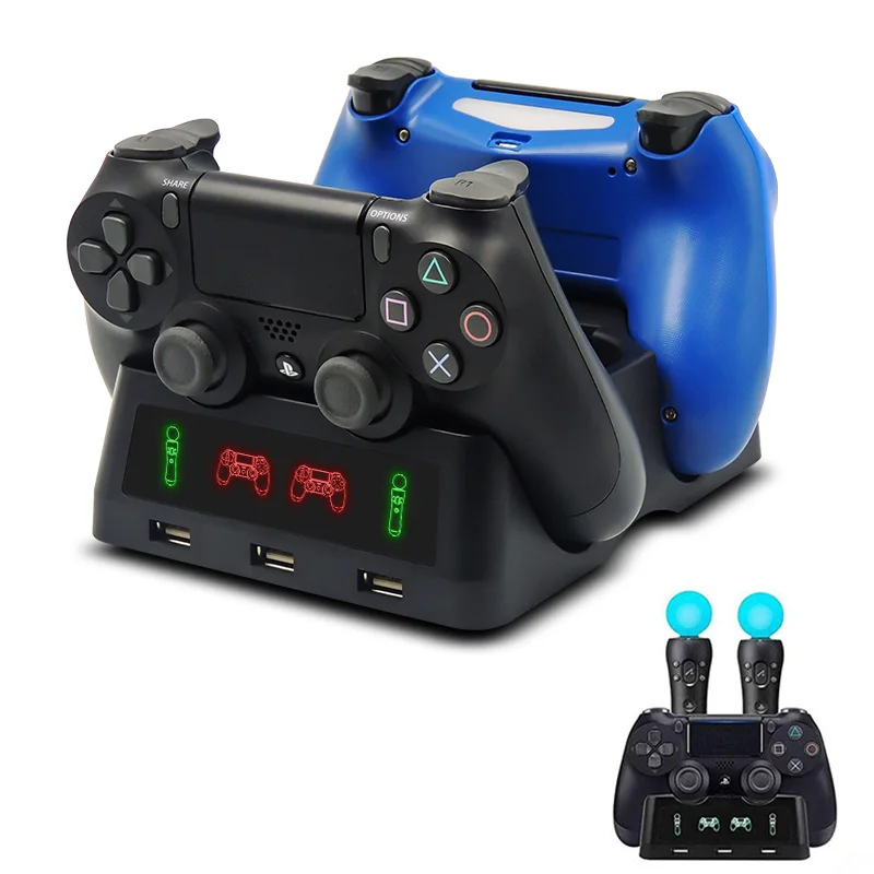 Зарядная док станция 4 в 1 зарядная для PS Move Motion игрового контроллера PS4 Playstation