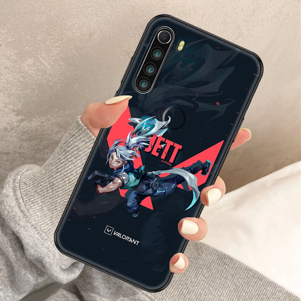 Valorant Shooting Game Phone Case For Xiaomi Redmi Note 7 8 9 10 7A 8T 9A 9T 9S 10S Pro black soft back 3D hoesjes trend cover images - 6