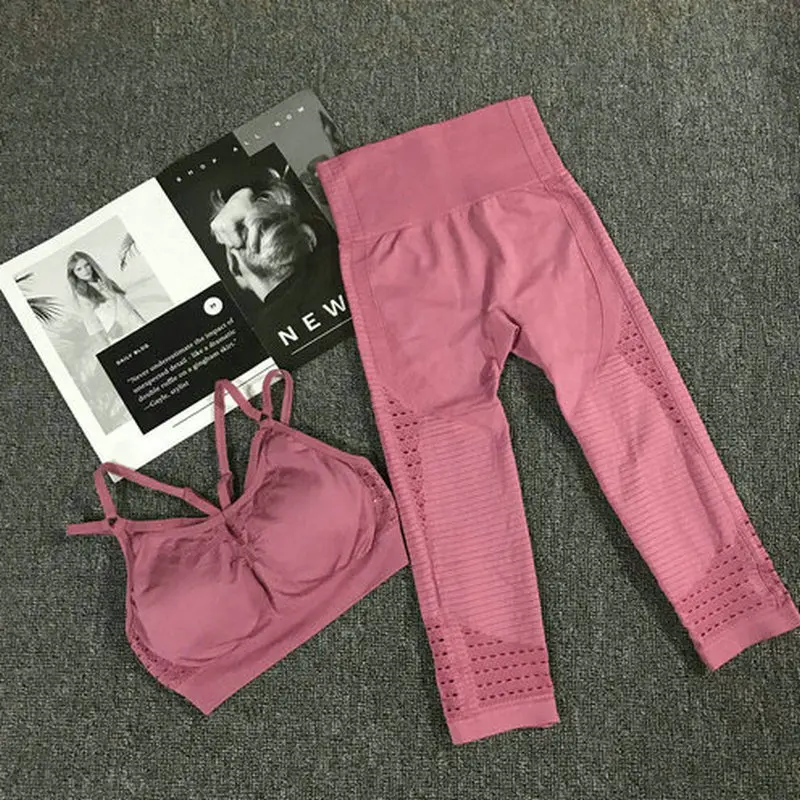 Бесшовный комплект для тренировок Женский костюм фитнеса спортивный