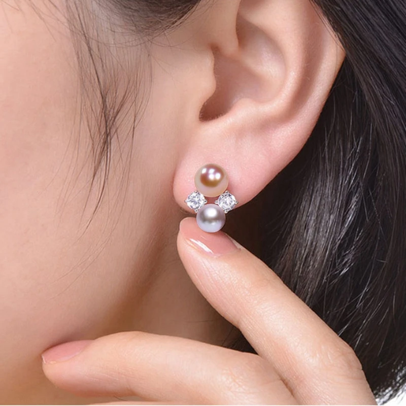 Серьги женские из серебра 925 пробы с натуральным пресноводным жемчугом |