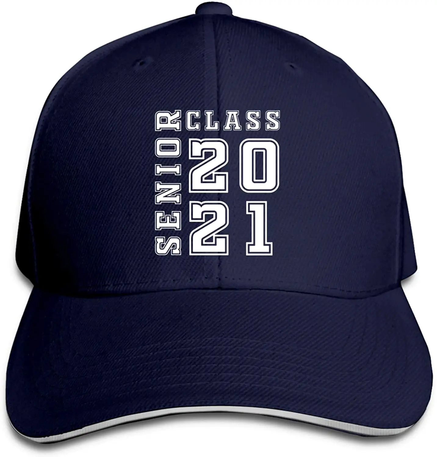 

Class of 2021 Senior Sandwich Hat Printed Baseball Cap Headgear Unisex Outdoor Casquette Black