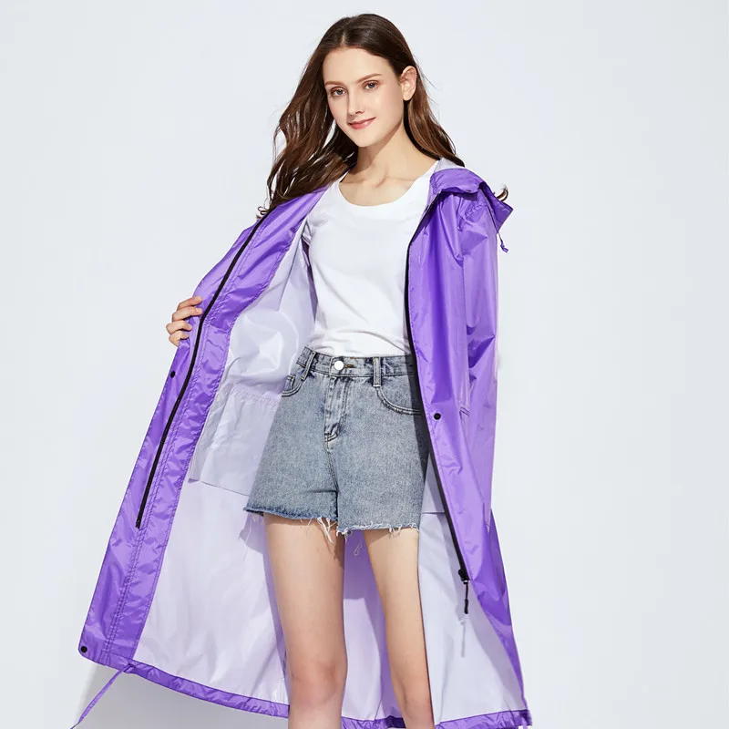 

Long Raincoat Women Men Waterproof Windproof Hooded Light Hiking Rain Coat Ponchos Jacket Cloak Raingear Chubasqueros Mujer