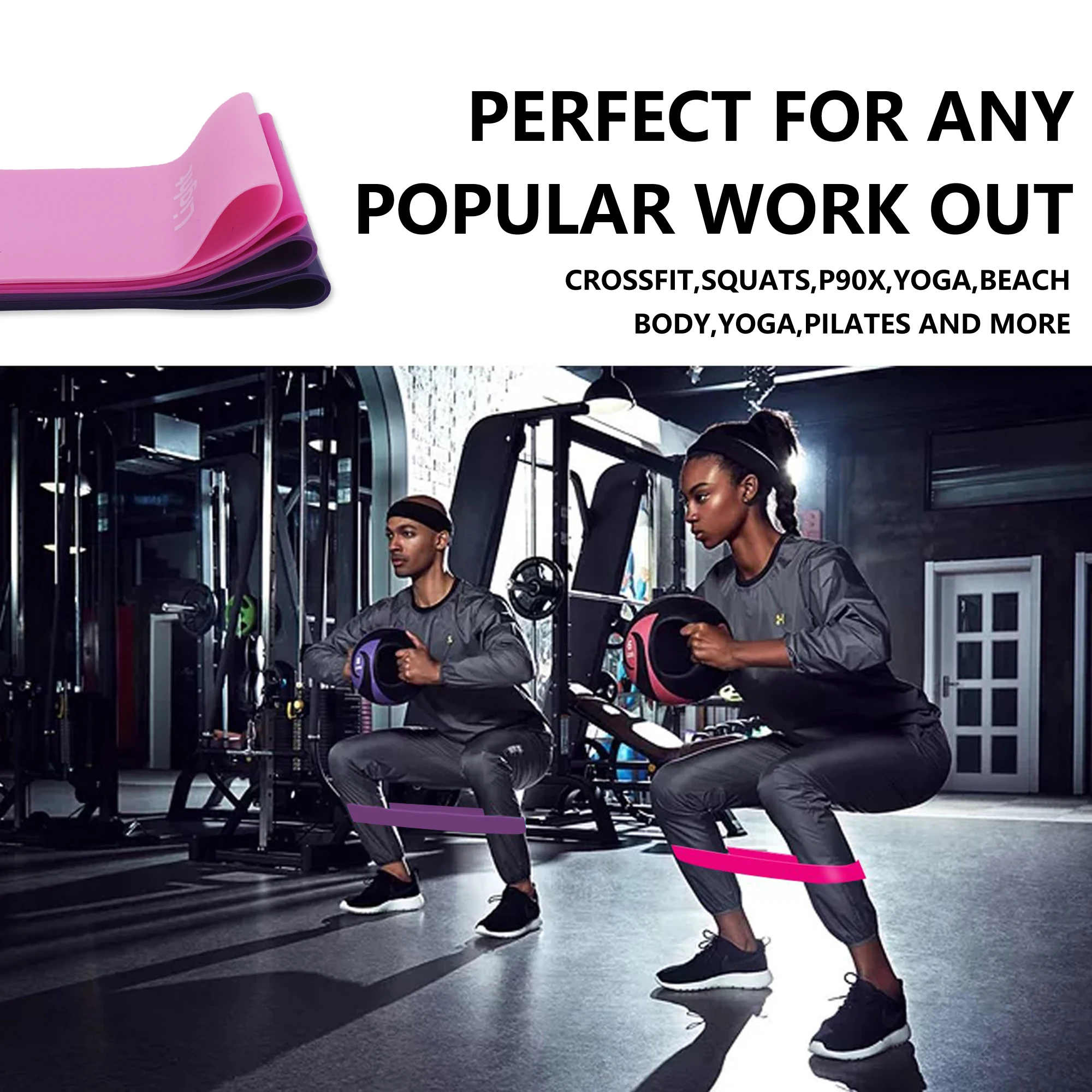 фитнес резинки для йоги фитнеса Мини петля розовые Эспандеры латексные