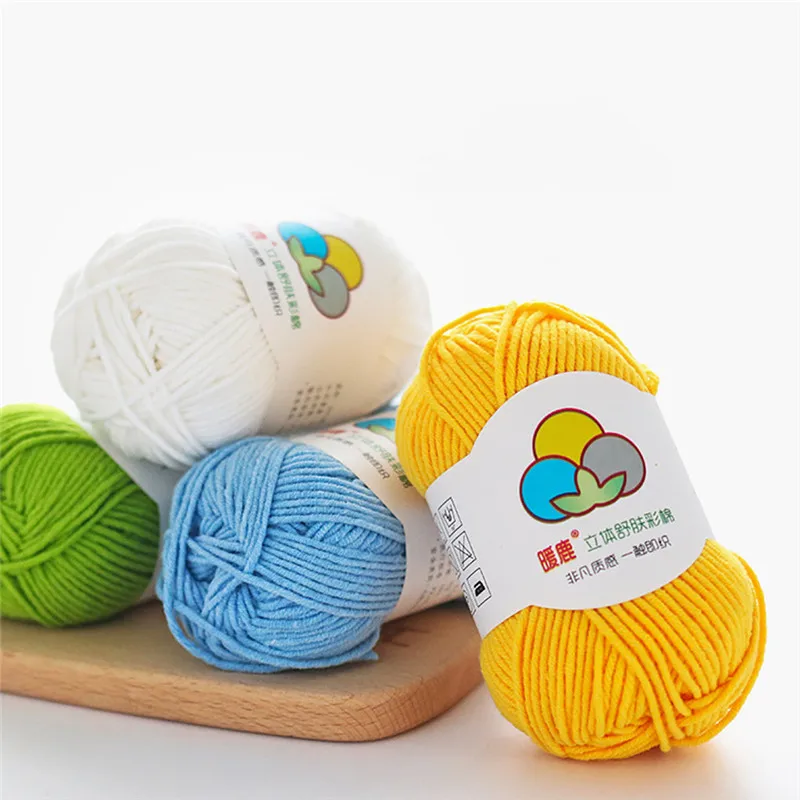 Красочная мягкая детская молочная хлопчатобумажная пряжа бархатная шерстяная
