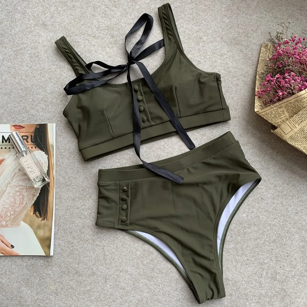 Женский купальник Леопардовый Гавайский принт пуш-ап сексуальный бикини набор