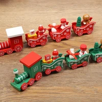 gift diy function childrens train toy various cartoon wooden train model entertainment decorations cute christmas