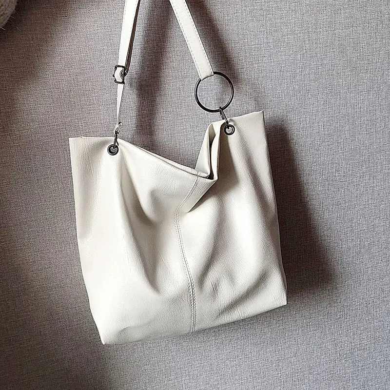Shopping Bags PU Large Capacity Solid Korean Style Fashion Tote-bag Hasp Crossbody Folding Travel Students Women Chic Leisure | Багаж и