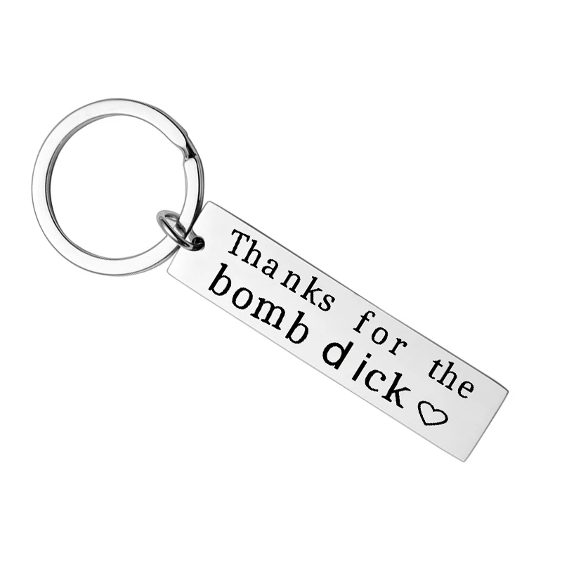 1 шт. пары Забавный брелок с гравировкой спасибо за бомбу член из нержавеющей