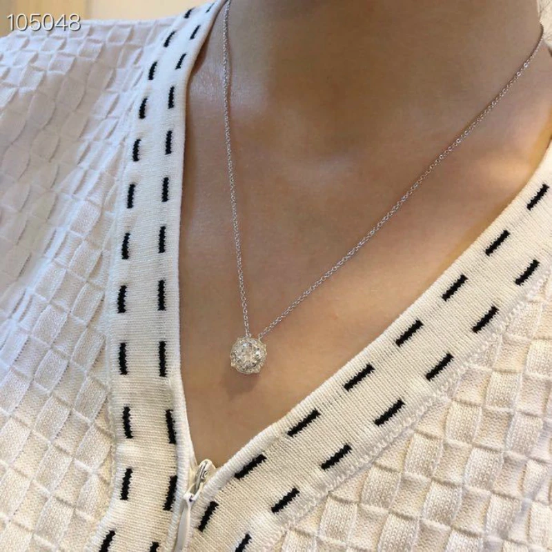 

Women's Korean Style 925 Sterling Silver Flower Bud Pendant Necklace Female Fashion Jewelry Gift