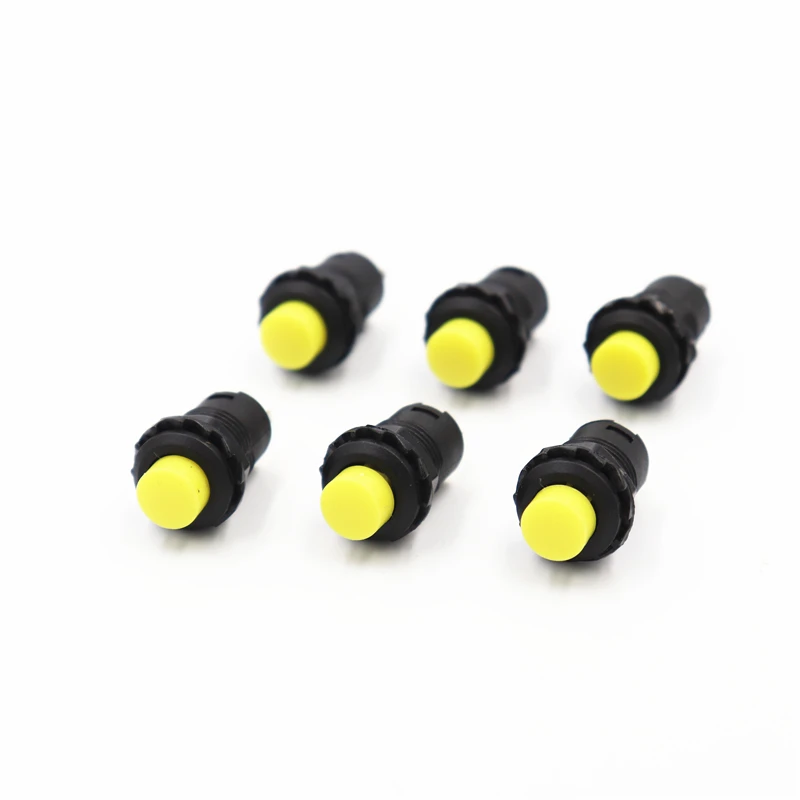 6pcs yellow 6 шт самоблокирующийся/кнопочный выключатель с самовозвратом DS228 DS428 12 мм выкл-вкл кнопочный переключатель 3A/125VAC 1.5A/250VAC DS-228 DS-428 - Цвет: 6pcs yellow
