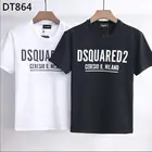 Мужская футболка с принтом dsq Dsquared2, футболка большого размера с круглым вырезом, DT864, новинка 2021
