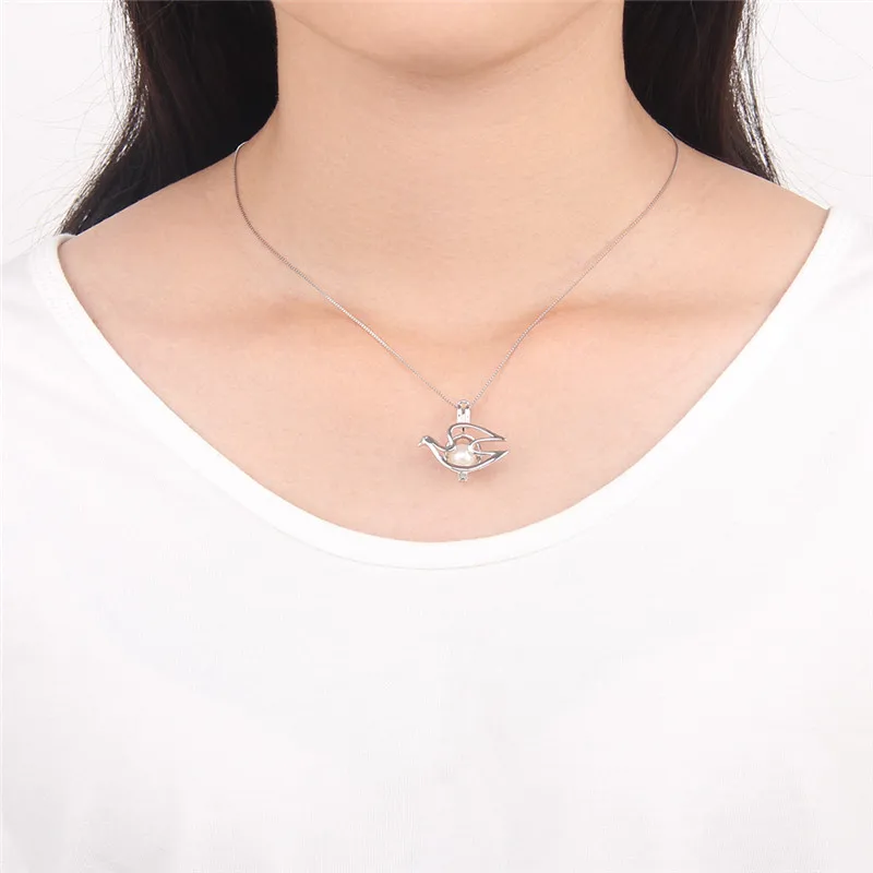 CLUCI серебро 925 пробы клетка для голубя подвеска подвески роскошных женщин