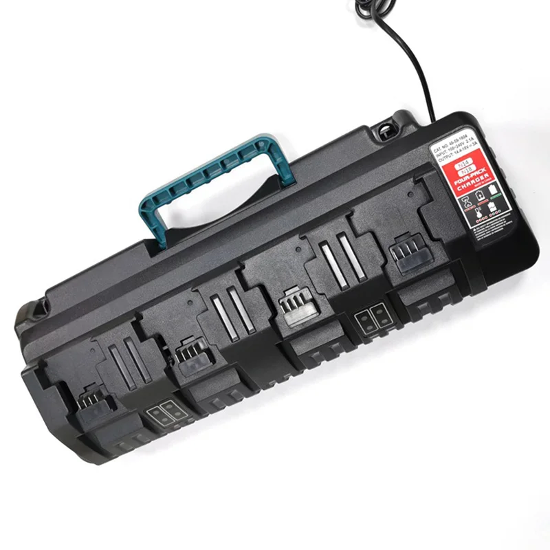 

N14 N18 110-240V Li-ion Battery Charger for Milwaukee M18 48-11-1815 48-11-1828 48-11-2401 48-11-2402 4-Port 3A Charger