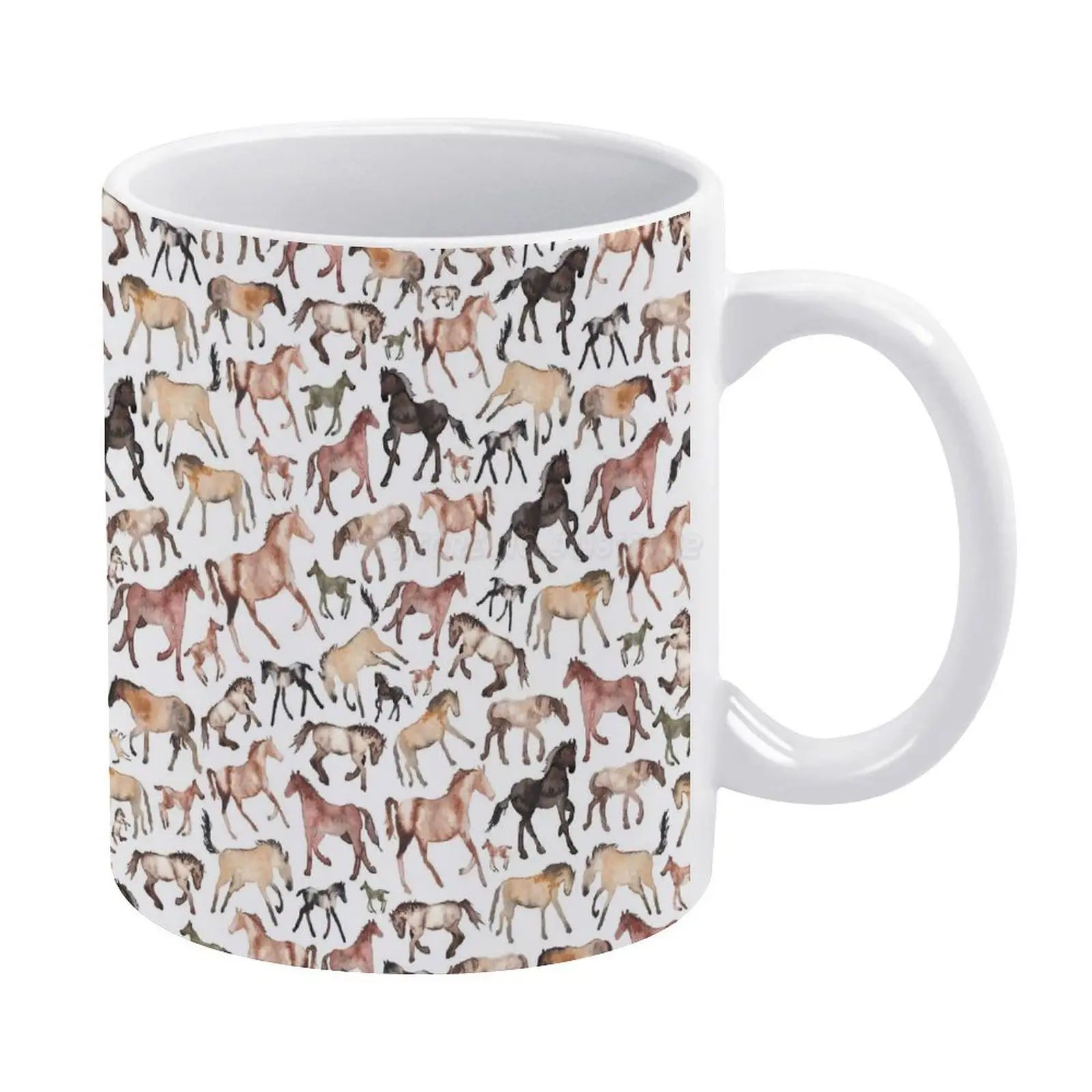 Белая кружка с лошадьми для друзей и семьи креативный подарок 11 унций кофейная