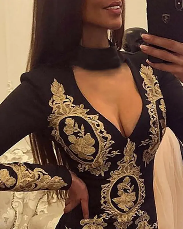 

Women Long Sleeve Floral Midi Dress Evening Party Cocktail Formal Sundress