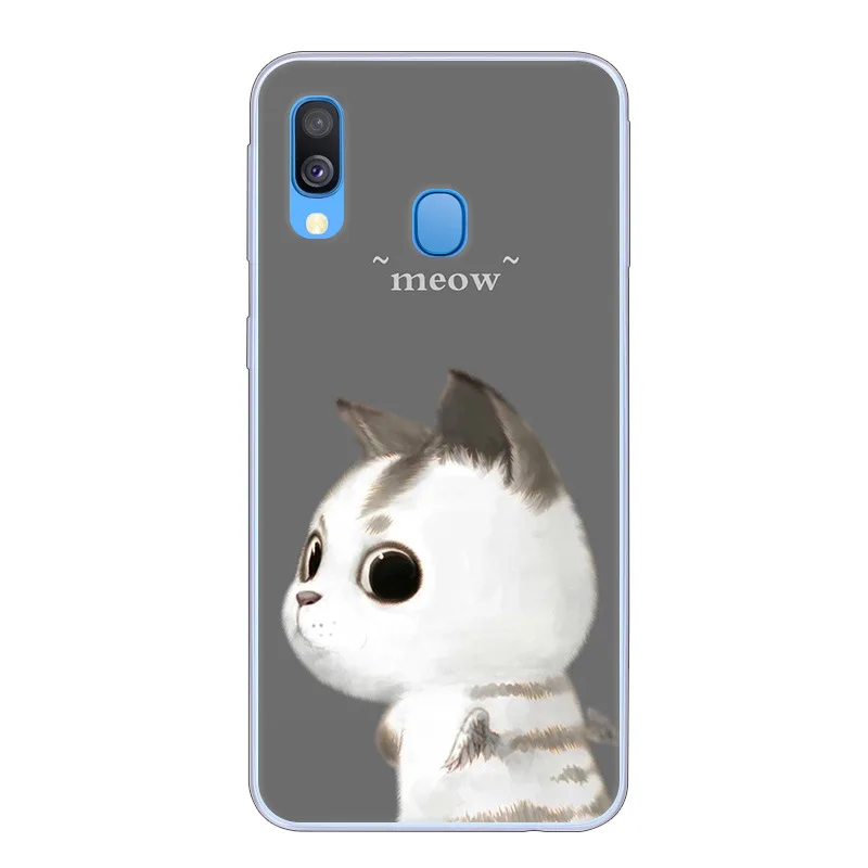 Мягкий силиконовый чехол ТПУ для samsung Galaxy A40, чехол s с мультяшным животным, нарисованная задняя крышка, чехол для samsung A40 A 40, бампер для телефона 5,9 - Цвет: 56