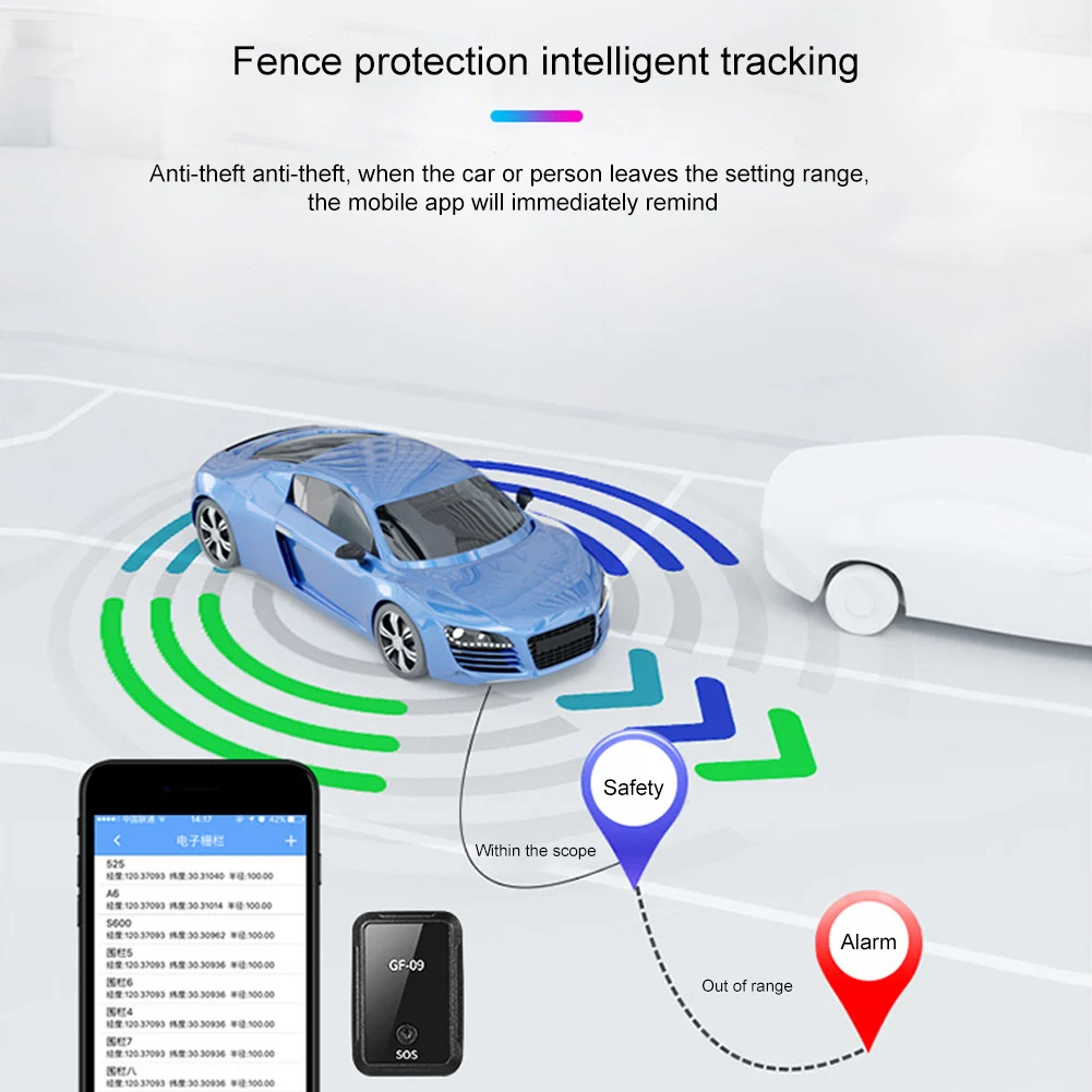 

Universal GF09 Elder Children Safety Micro Location Tracker Anti-lost Alarm Positioner Mini Size Car Accessories