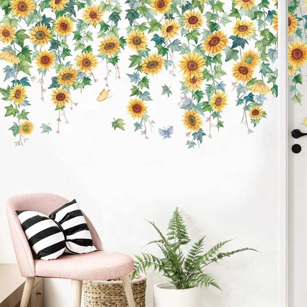 

Sunflower Plant Wall Sticker Decal Kids Room Nursery Art Mural Gifts Stickers PVC Home Decor Stcikers 30*90CM