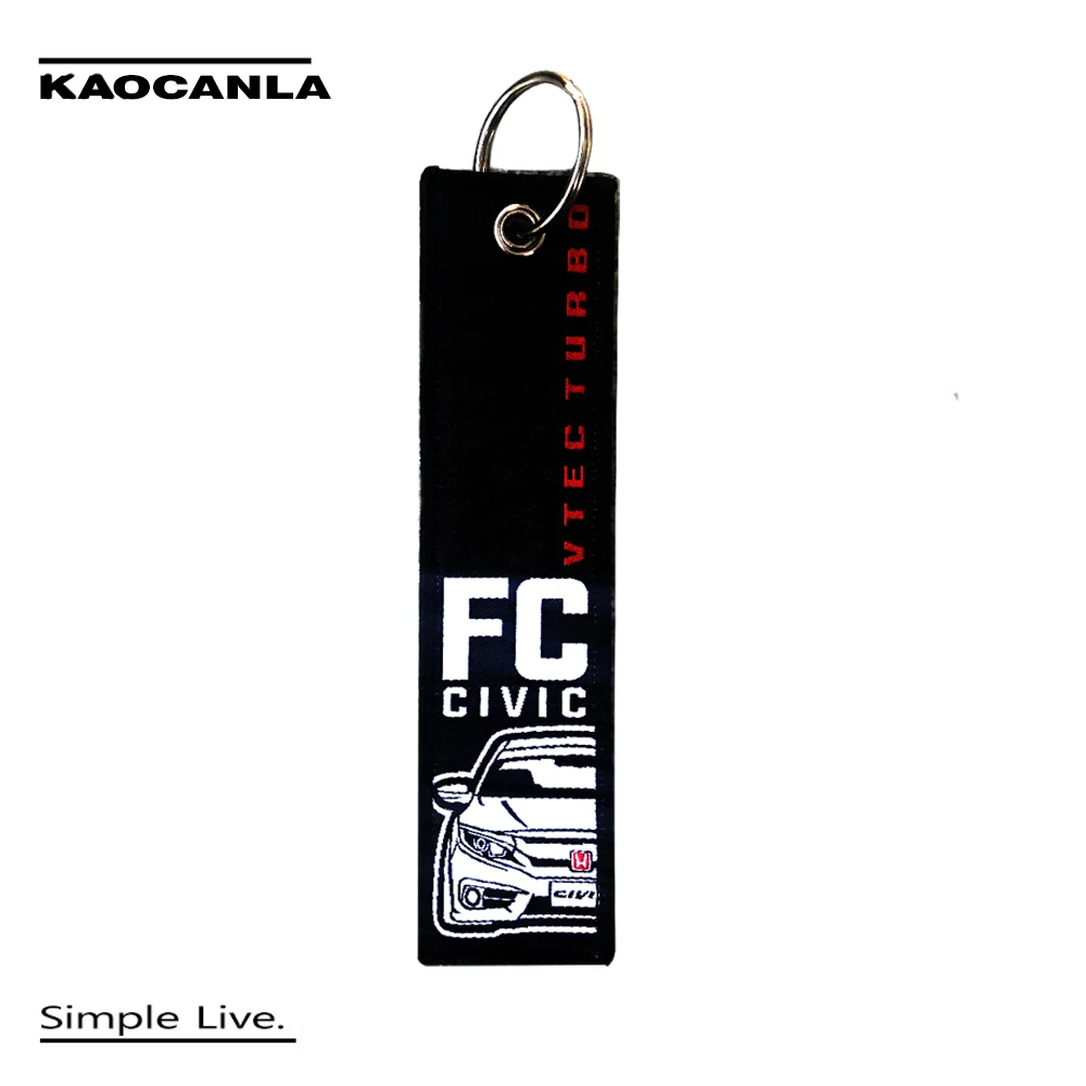 

FC Motorcycle Car Keychain ohlins ILLEST Turbo OSAKA KANJO Embroidery TAG Key ring Auto Motorcycle Accessories