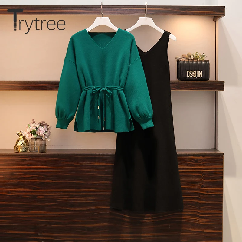 Осенне-зимний комплект из двух предметов Trytree 2020 повседневный свободный