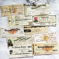15 sheets retro ticket vintage antique cheque bullet journal material paper deco diy diary planner album scrapbooking stickers