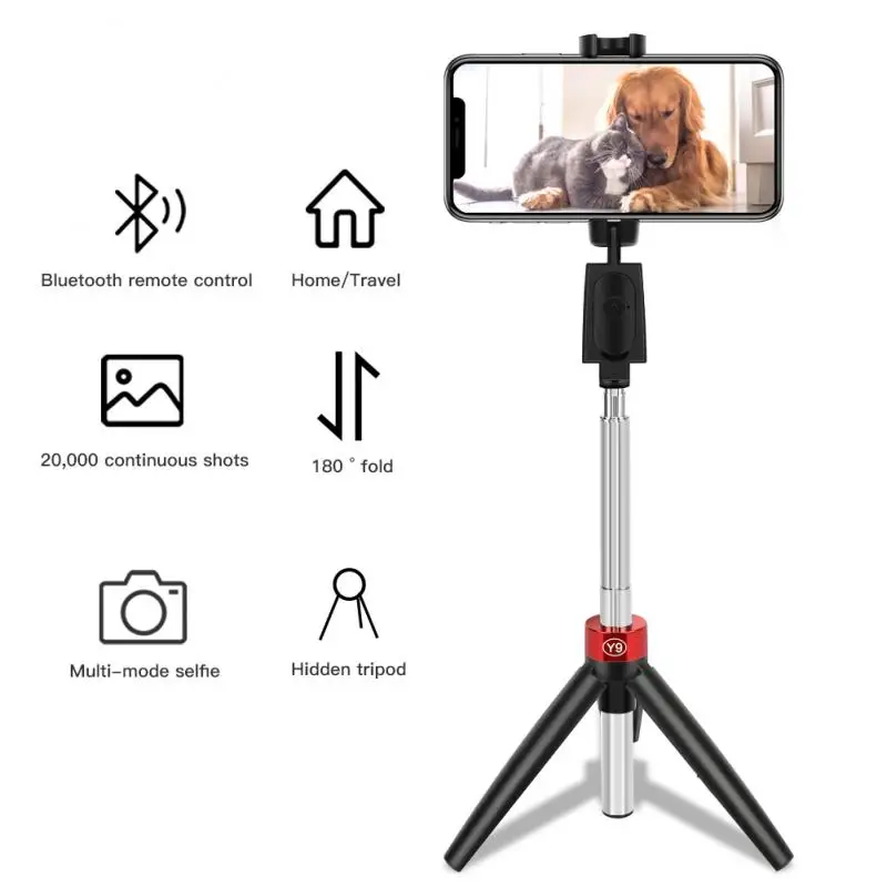 

3-IN-1 Wireless Bluetooth Selfie Stick Extendable Foldable Tripod With Remote Control For Smartphones For Sports Action Cameras