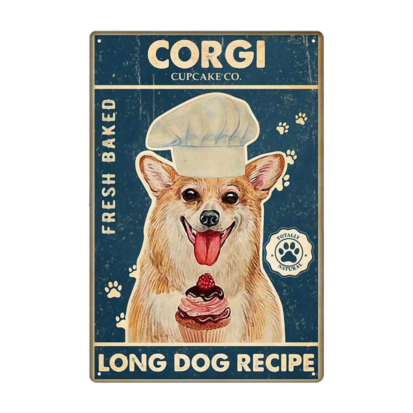 Корги собака и нарядное длинное рецепта металлическая жестяная вывеска Signage