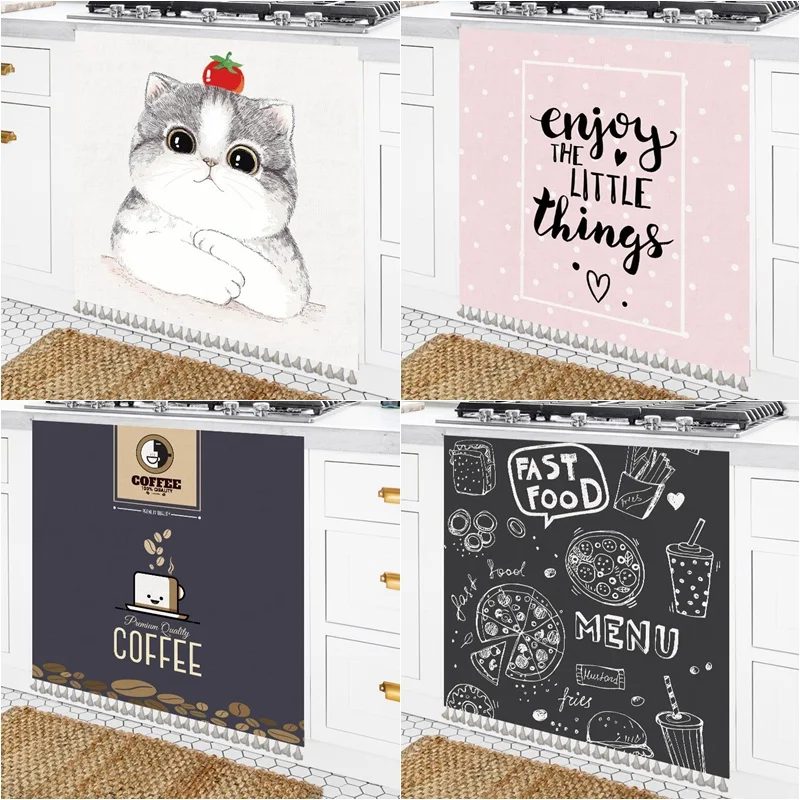 Короткие Занавески для шкафа кухни пылезащитный чехол полузанавеска хранения