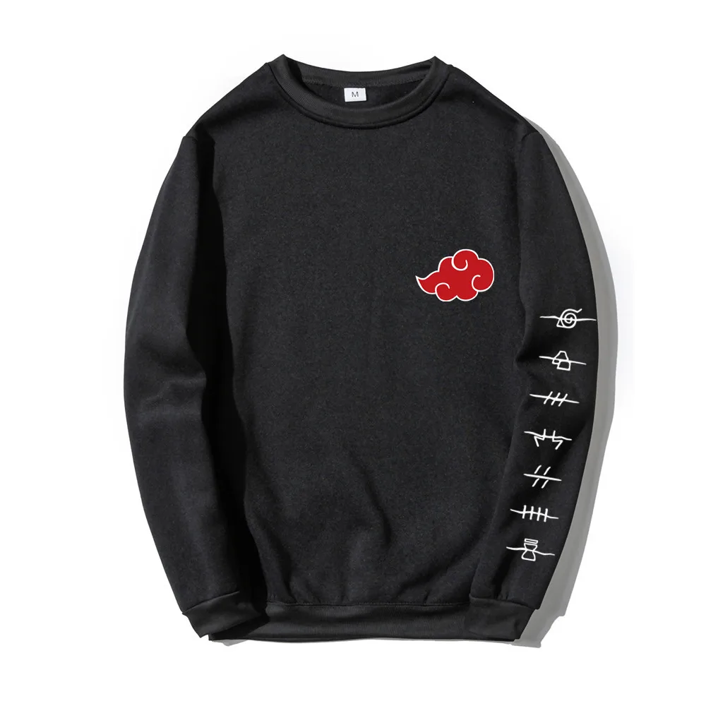 

Anime Akatsuki Cloud Symbols Print Men Hoodies Sweatshirt Streetwear Casual Crewneck Pullover Men Women Oversized Sweatshirt