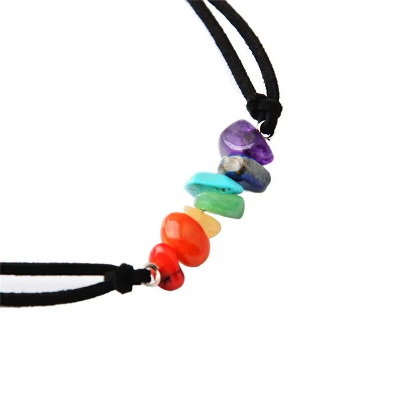 Natural Stone Colorful Chakra Necklace Yoga Balance Beads Buddha Statue Prayer Elastic NecklaceLovers | Украшения и аксессуары