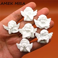 1pcs hard resin six kinds of white angel sculpture shoe accessories shoe charms decoration fit croc jibz wristbands kids gift
