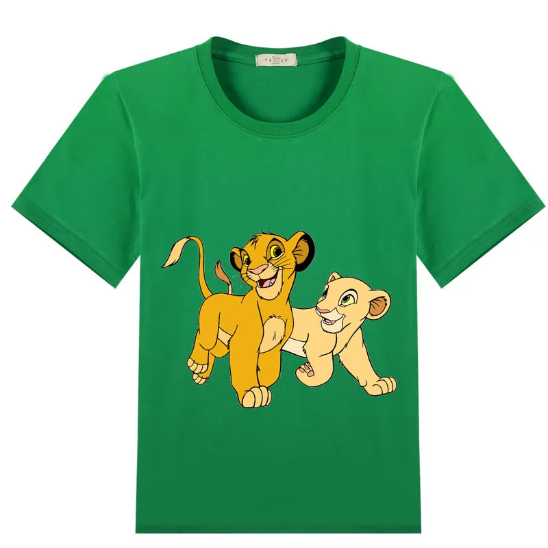 5 Новое поступление Аниме Лев Simba ребенок черный футболки из хлопка для мальчиков и девочек 4 6 8 10 12 лет - Цвет: 5