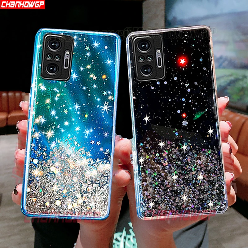 Чехол карамельных цветов с блестками для Xiaomi Redmi Note 10 10S 9T 9S 9 8T 7 8 Pro 9A 9AT 9C 8A M3 X3 NFC X2 F3