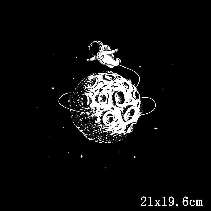 Виниловые нашивки с изображением космоса астронавта полосатые теплопередачей