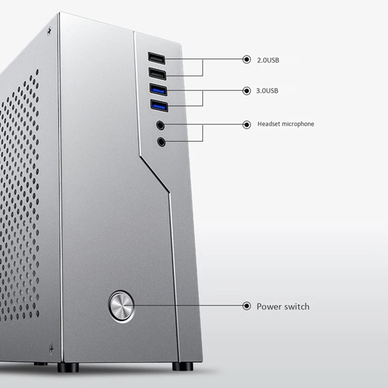 

Mini ITX Computer Case All Aluminum Soft HTPC Office Single Slot PCIE Desktop Case