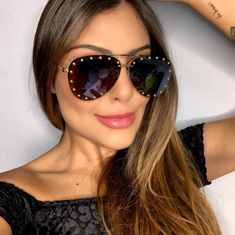 RFOLVE роскошные очки пилота женские классические ретро солнцезащитные с