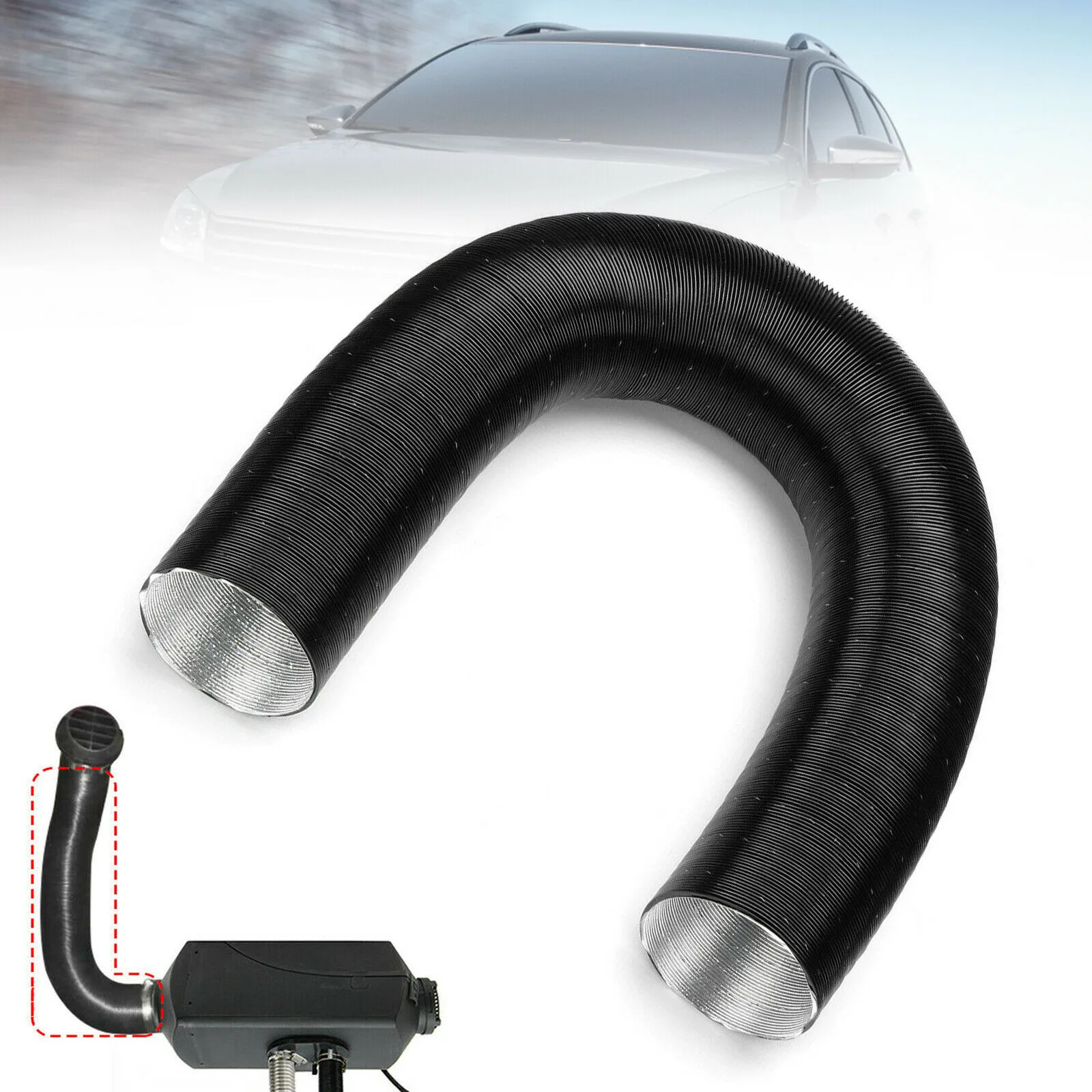 

60mm Car Diesel Heater Ducting Connector Air Pipe Hose Line Air Vent Outlet Hose Tube For Webasto Eberspacher Accessories
