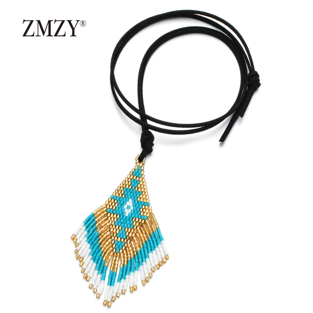 ZMZY эффектное ожерелье с кисточкой бусины Миюки дельки женское кулоном бижутерия