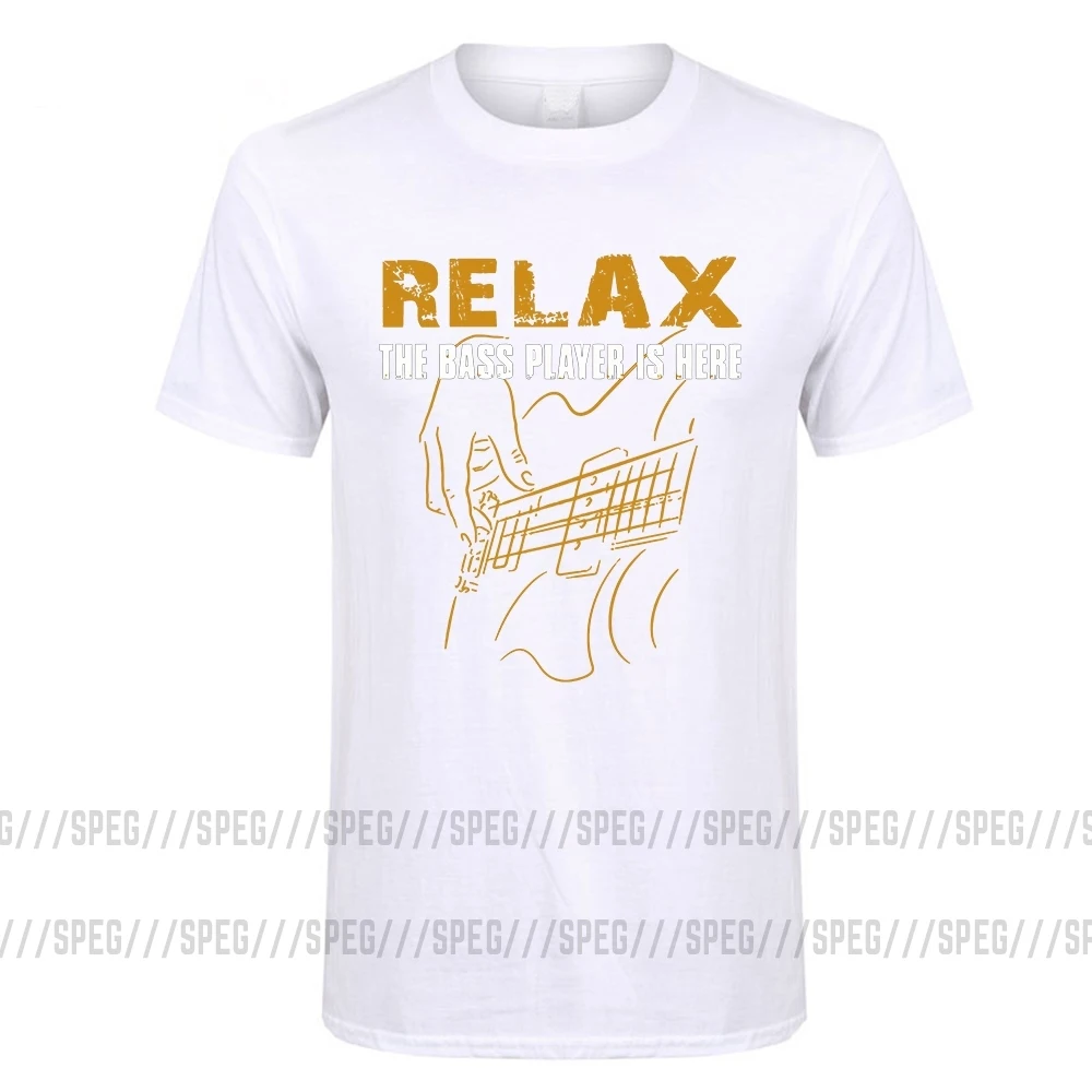 t shirts für männer bass playerrelax die bass player ist hier akustische elektrische gitarren musik mann o neck kurze tees mann t shirt free