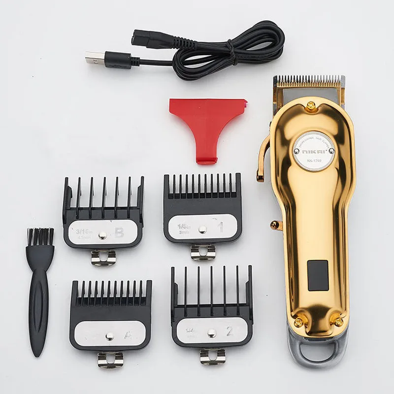 nk1769  hair trimmer rechargeable  hair clipper haircut machine oilhead clipper white clipper beard trimmer  metal body