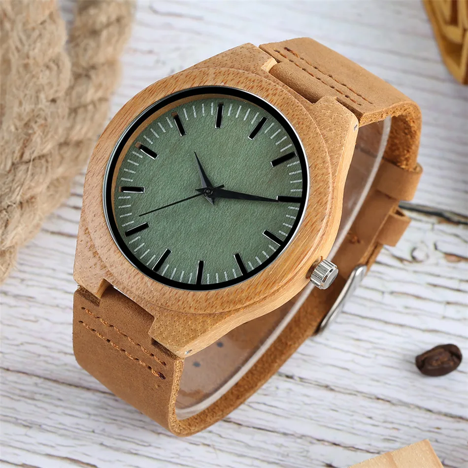 

Special Deals Men's Wood Watches Natural Wooden Quartz Genuine Leather Wristwatch Hot Fashion Wooden Timepiece Gifts for Male