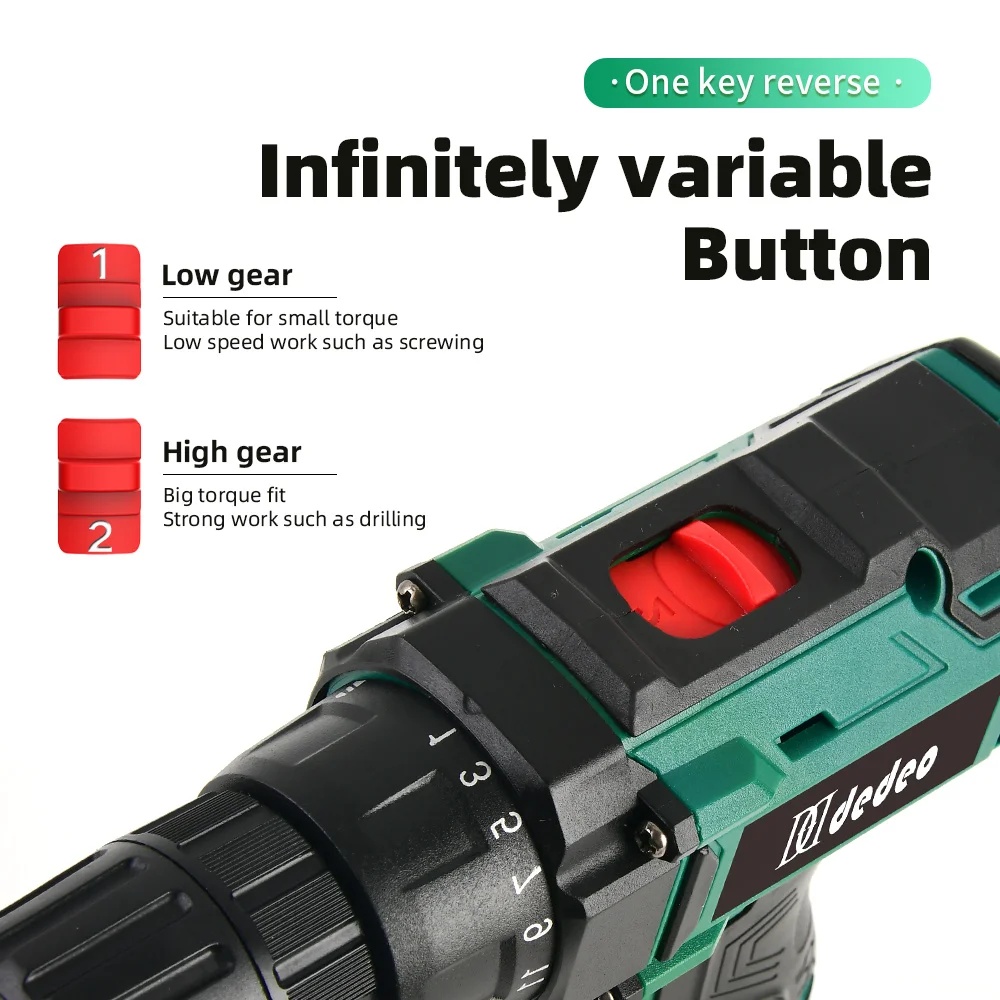 12V 16V Power Tool With Cordless Screwdriver Dril For Household Lithium Driver 20V 24V Mini Electric Industrial DEDEO | Инструменты