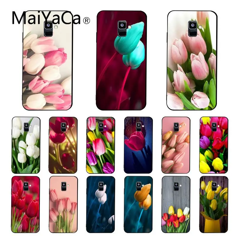 Чехол Maiyaca с цветком тюльпана для телефона Samsung Galaxy A7 A50 A70 A40 A20 A30 A8 A6 Plus A9 A71 A51 |