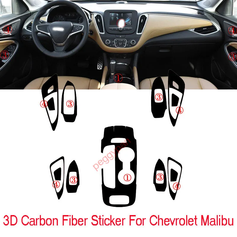 Автомобильный Стайлинг новинка 3D наклейки из углеродного волокна для внутренней